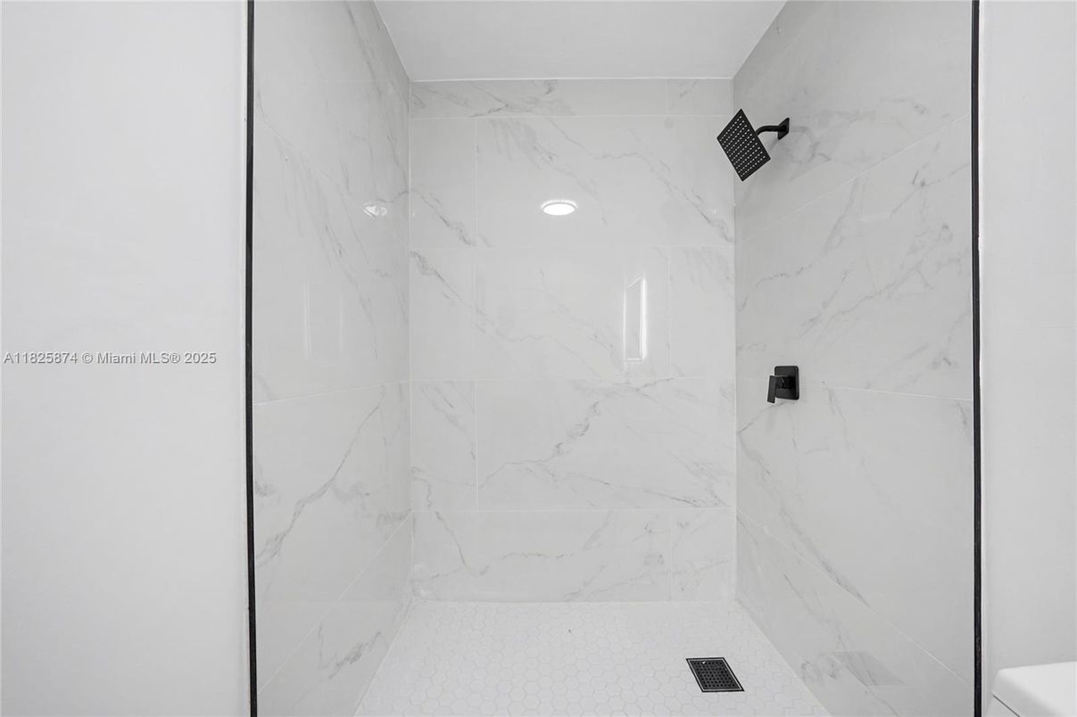 Bathroom, Glass Shower, Interior, Marble Walls