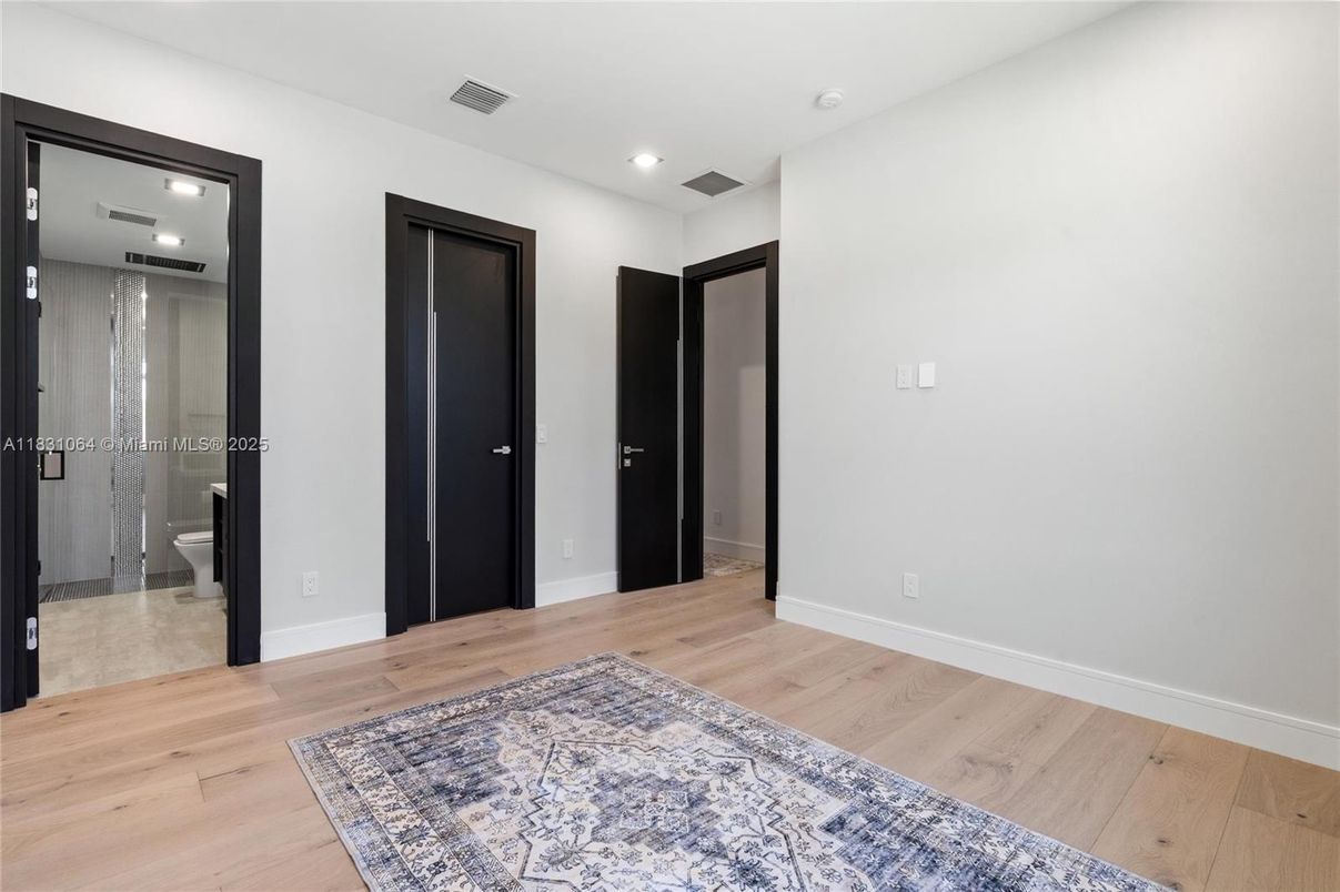 Bathroom, Empty room, Interior, Recessed Lighting, Wood Texture Flooring