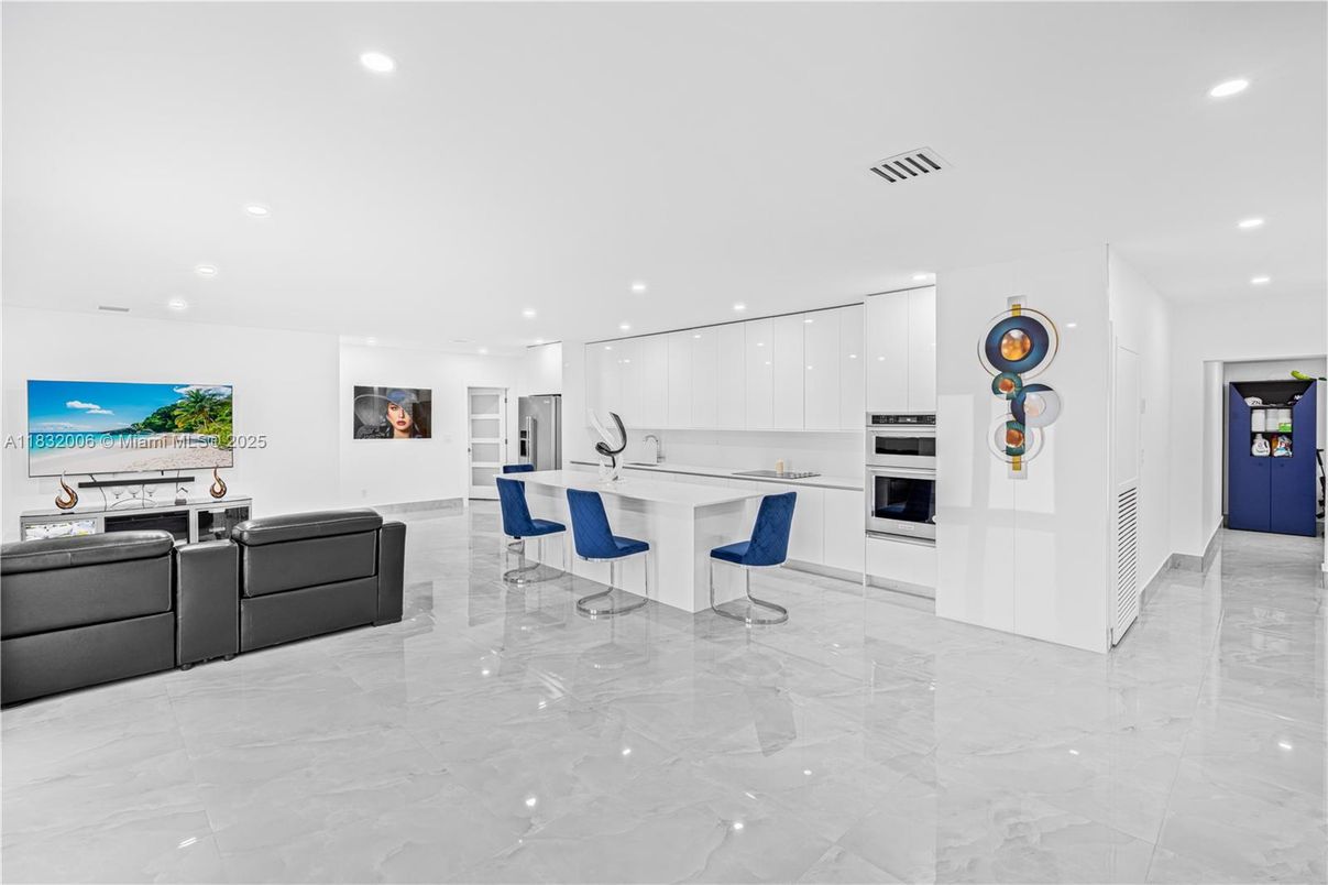 Dining room, Interior, Kitchen, Living room, Recessed Lighting, Stainless Steel Appliances, Water