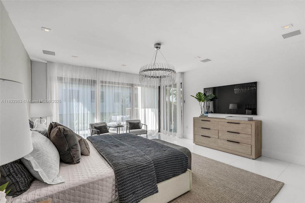 Bedroom, Chandelier, Interior, Recessed Lighting