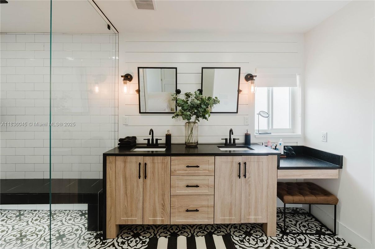 Bathroom, Dual Sink Vanities, Glass Shower, Interior