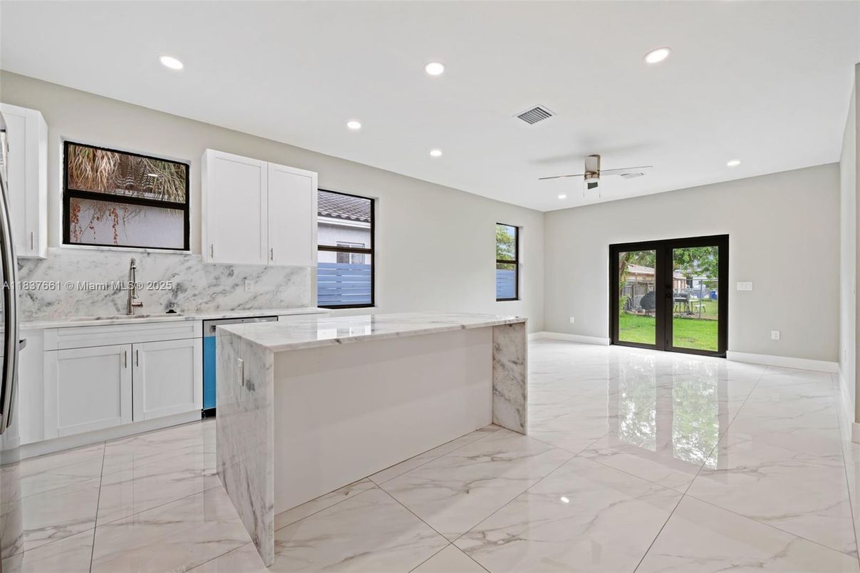 Interior, Kitchen, Marble, Marble Walls, Recessed Lighting