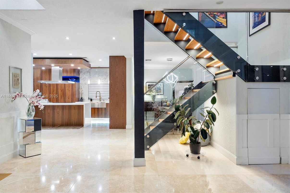 Interior, Marble Walls, Recessed Lighting