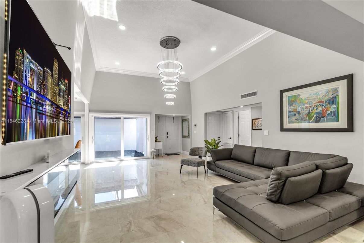 Interior, Living room, Marble, Pendant Lights, Recessed Lighting