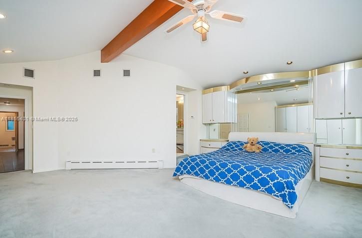 Bedroom, Interior, Recessed Lighting, Wooden Beams