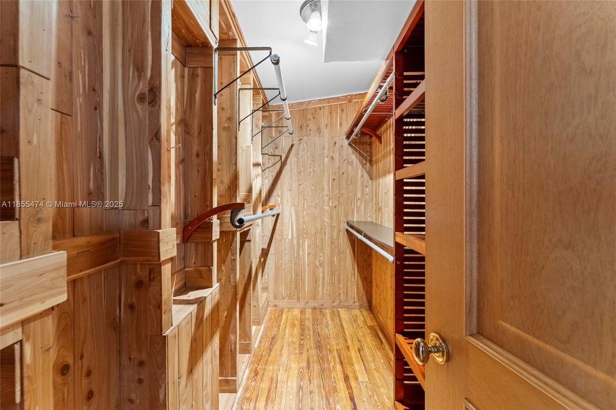 Interior, Walk-in Closets, Wood Texture Flooring, Wooden Walls