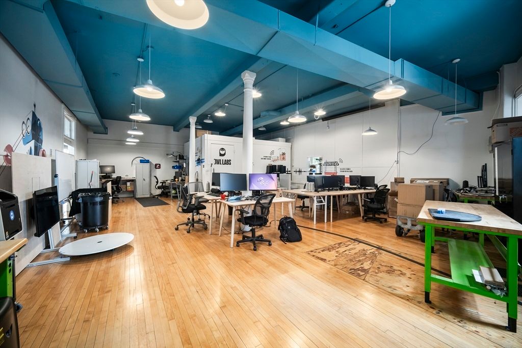 Home Office, Interior, Pendant Lights, Wood Texture Flooring