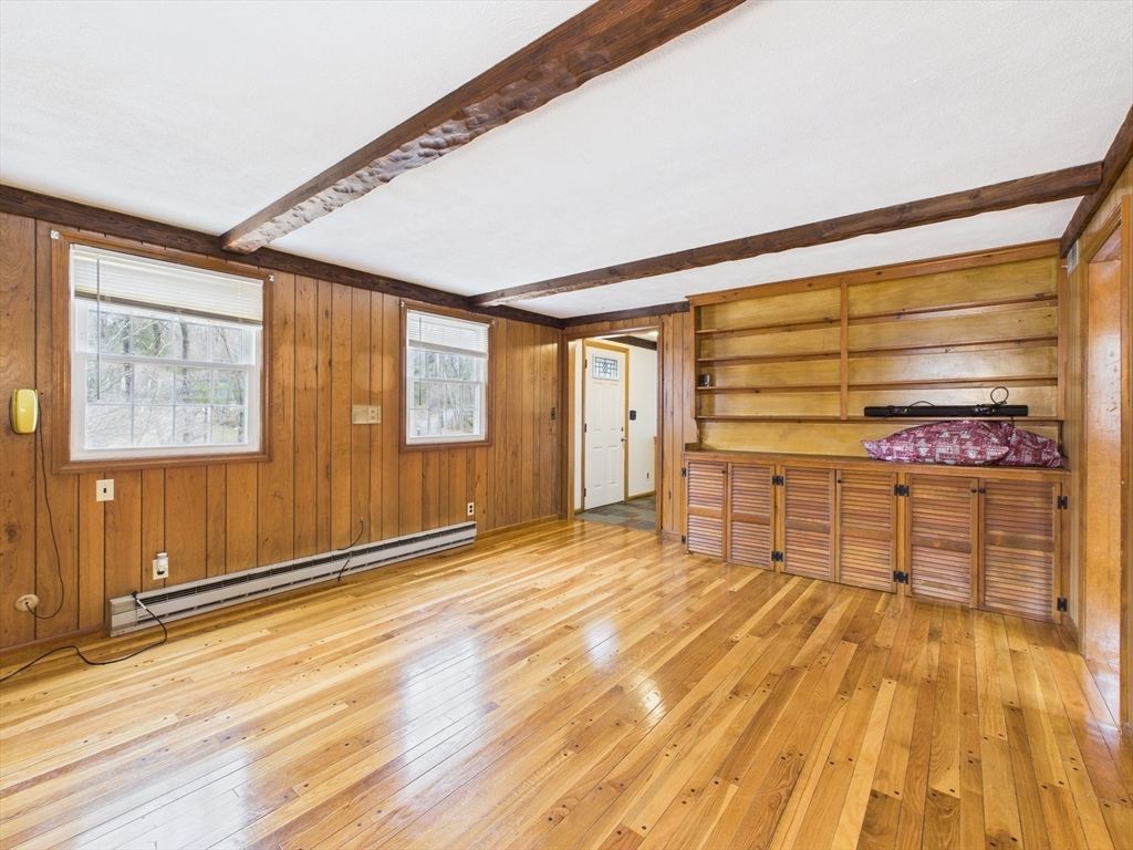 Empty room, Interior, Wooden Beams, Wood Texture Flooring, Wooden Walls