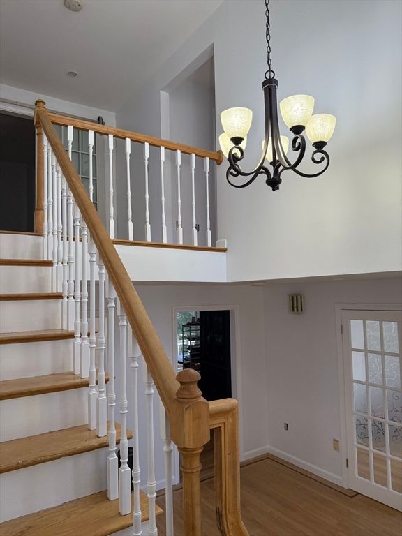 Chandelier, Interior, Wood Texture Flooring