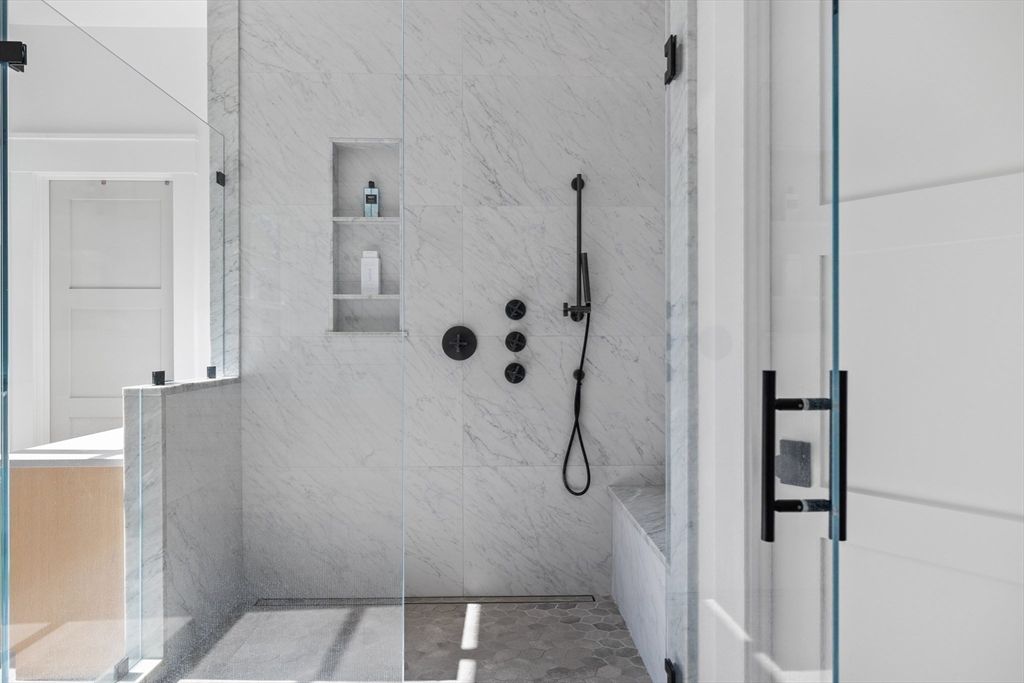 Bathroom, Glass Shower, Interior, Marble Walls