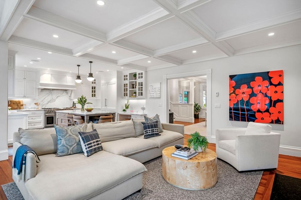 Interior, Kitchen, Living room, Pendant Lights, Recessed Lighting, Stainless Steel Appliances, Wood Texture Flooring