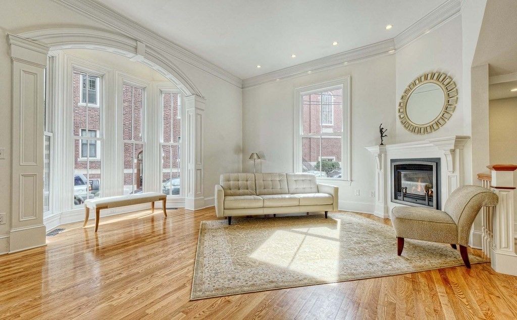Fireplace, Interior, Recessed Lighting, Wood Texture Flooring