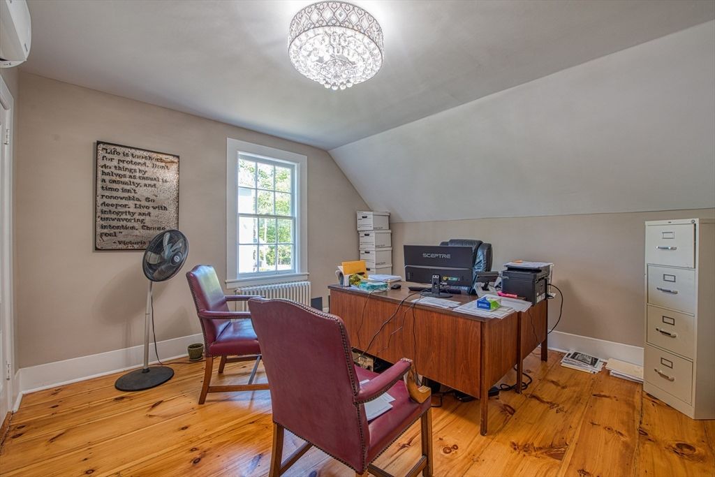 Chandelier, Home Office, Interior, Wood Texture Flooring