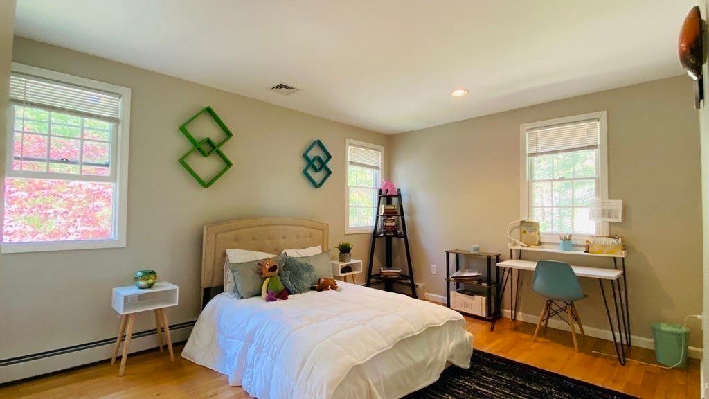 Bedroom, Home Office, Interior, Recessed Lighting, Wood Texture Flooring