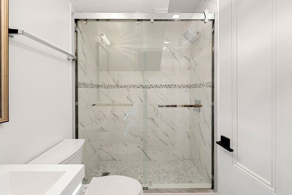 Bathroom, Glass Shower, Interior, Marble Walls