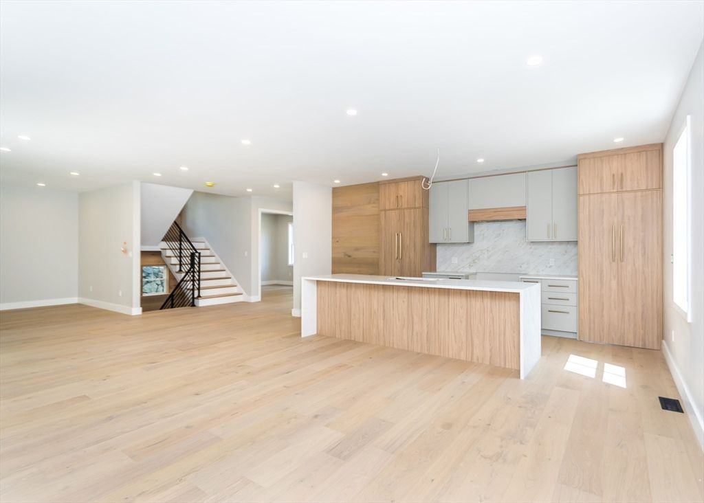 Interior, Kitchen, Recessed Lighting, Wood Texture Flooring
