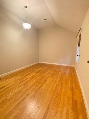 Empty room, Interior, Pendant Lights, Wood Texture Flooring