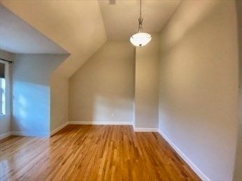 Empty room, Interior, Pendant Lights, Wood Texture Flooring