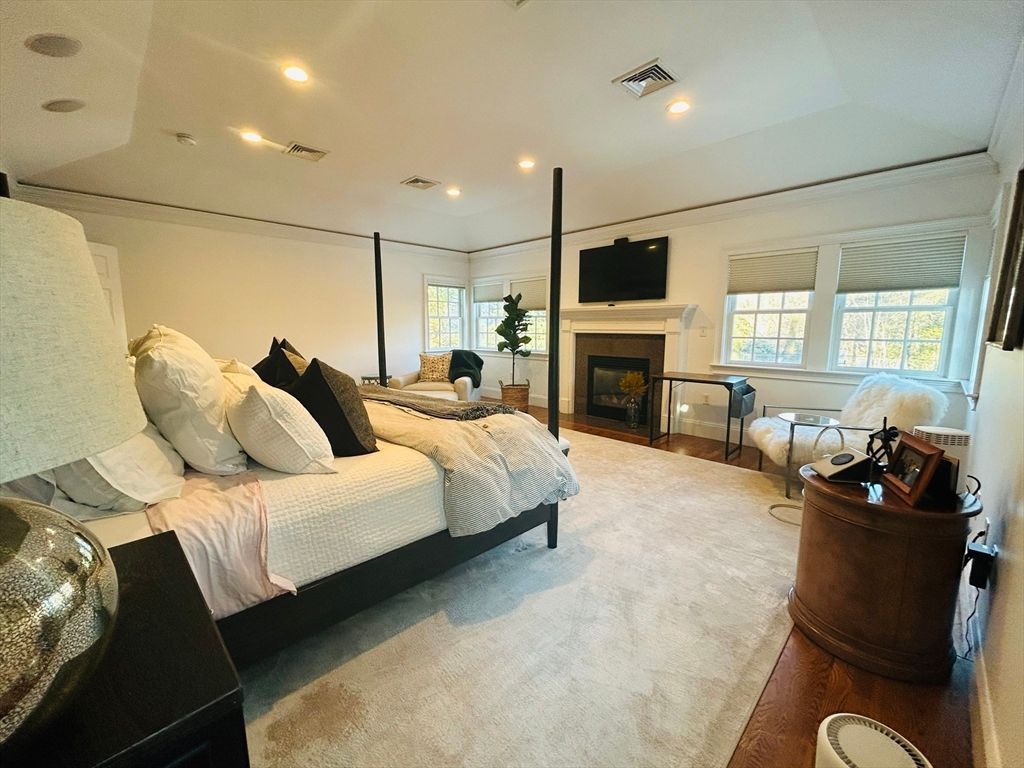 Bedroom, Fireplace, Interior, Recessed Lighting