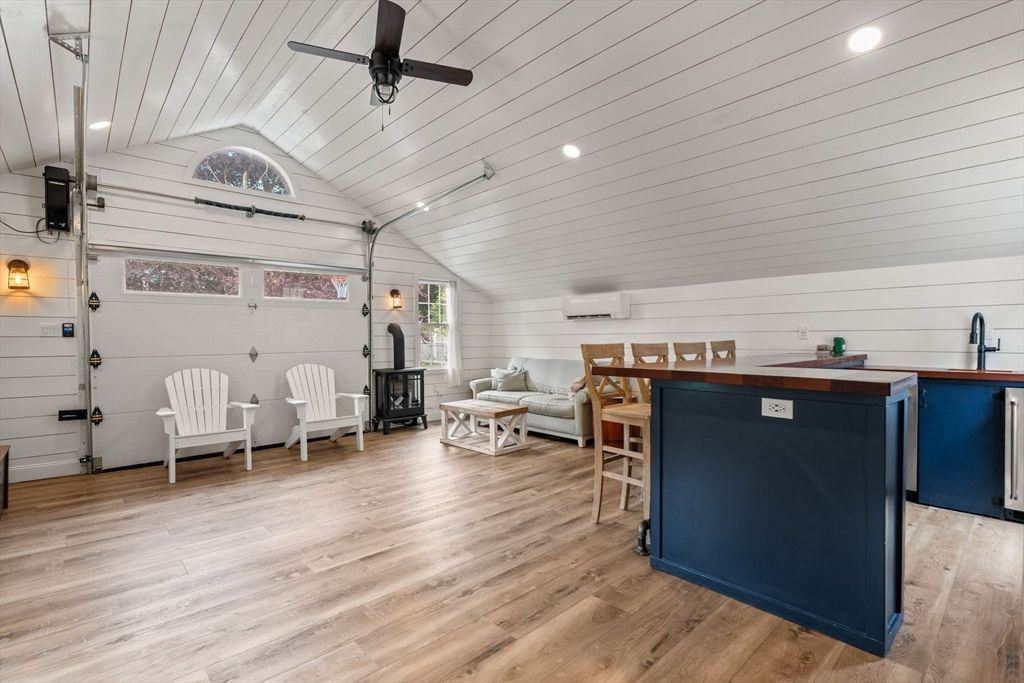 Fireplace, Interior, Recessed Lighting, Wood Texture Flooring