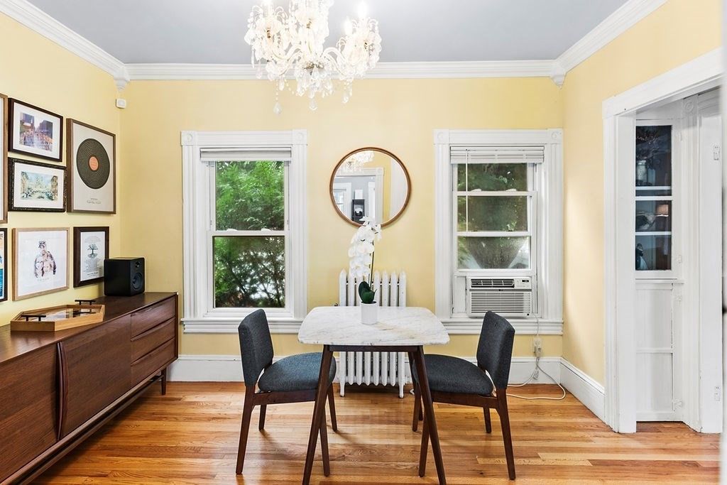 Chandelier, Dining room, Interior, Wood Texture Flooring