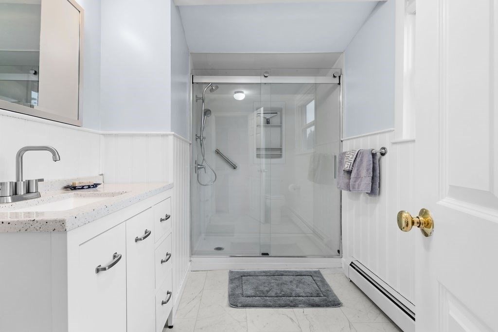 Bathroom, Glass Shower, Interior, Marble
