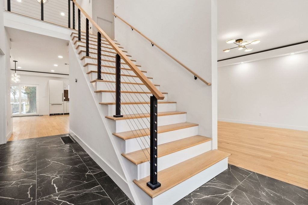 Interior, Marble, Pendant Lights, Recessed Lighting, Wood Texture Flooring