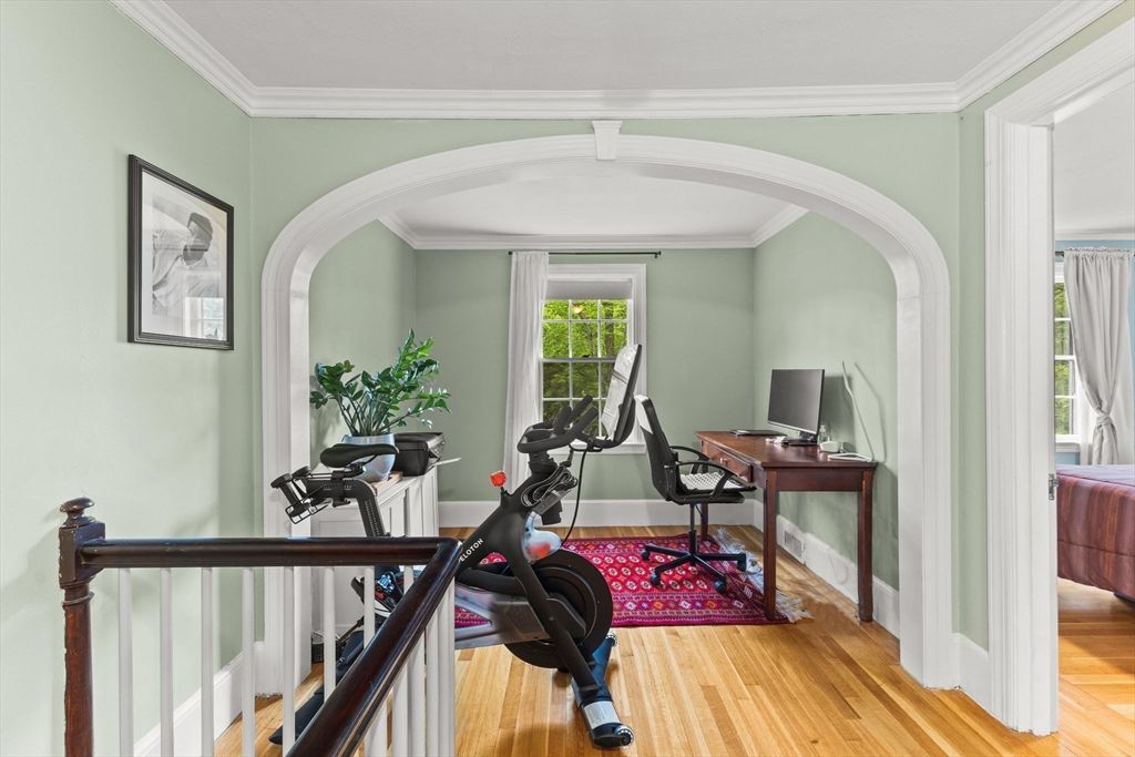 Fitness Equipment, Home Office, Interior, Wood Texture Flooring