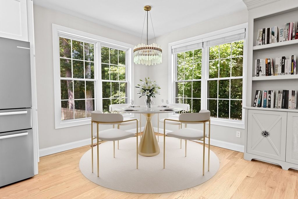 Chandelier, Dining room, Interior, Pendant Lights, Wood Texture Flooring