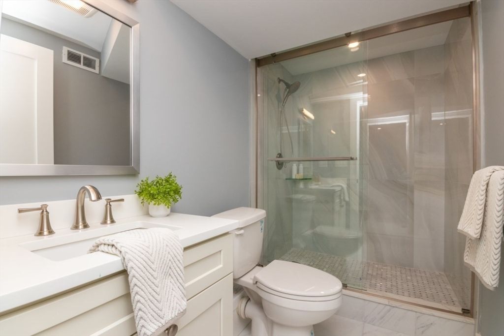 Bathroom, Glass Shower, Interior, Marble