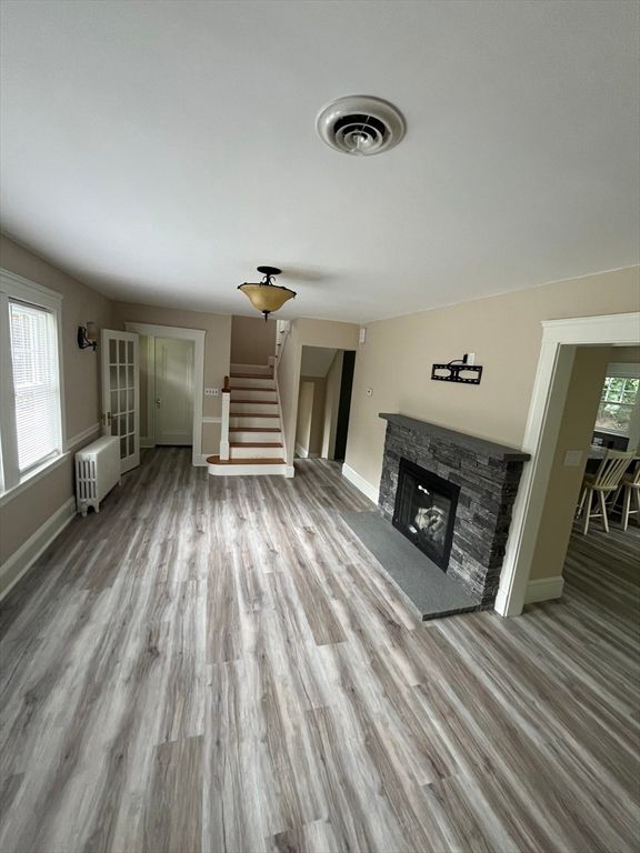 Fireplace, Interior, Wood Texture Flooring