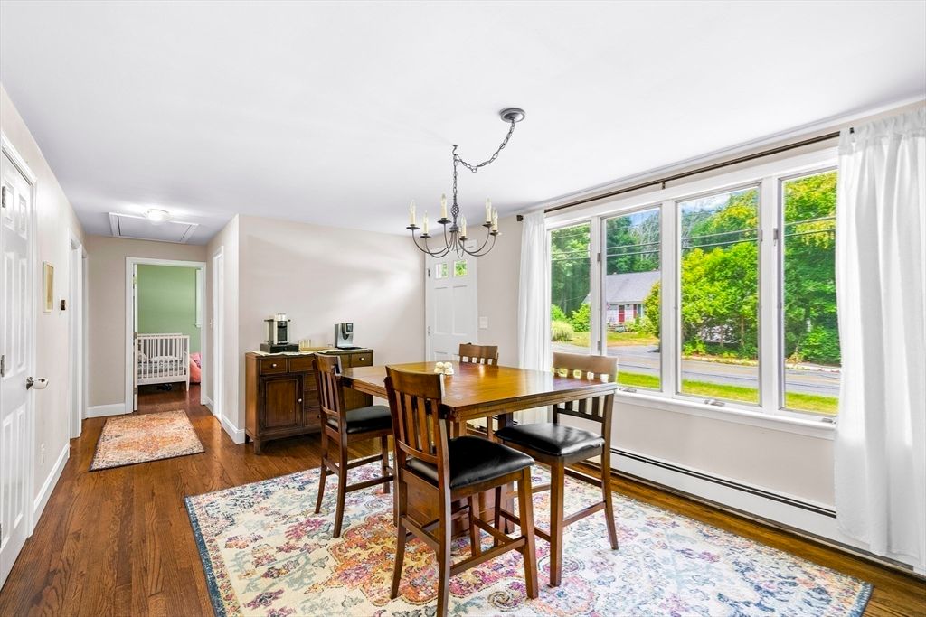 Chandelier, Dining room, Interior, Wood Texture Flooring