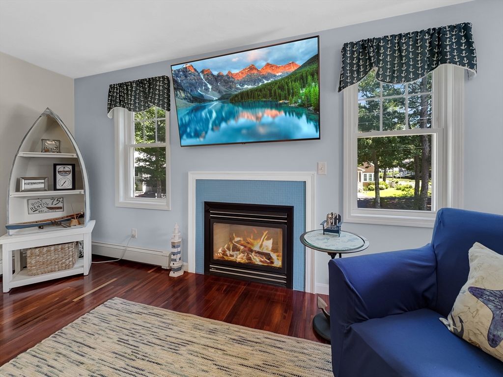 Fireplace, Interior, Wood Texture Flooring