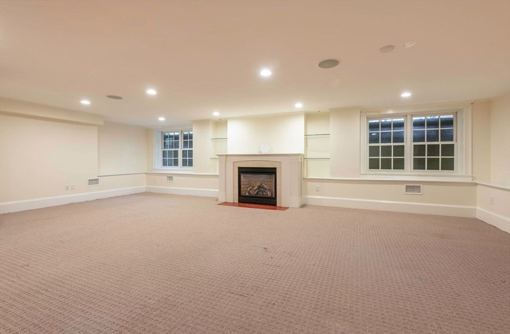 Empty room, Fireplace, Interior, Recessed Lighting