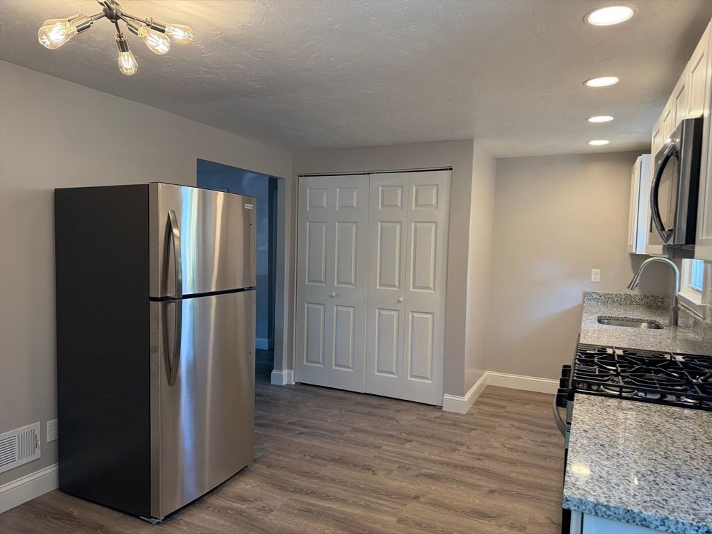 Interior, Kitchen, Recessed Lighting, Wood Texture Flooring