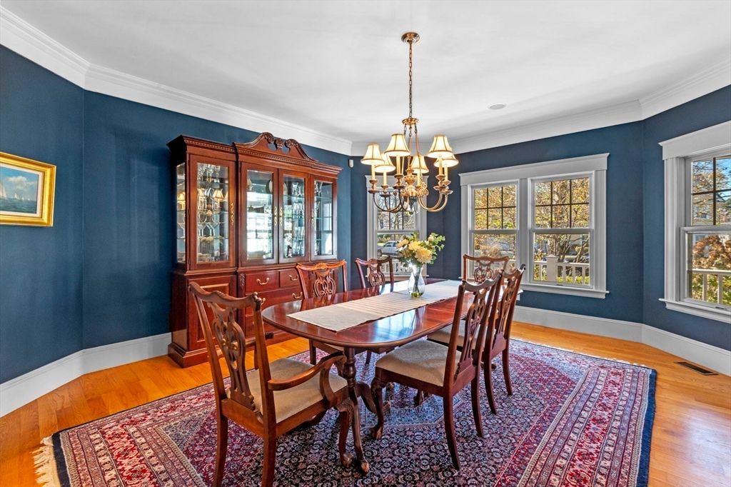 Chandelier, Dining room, Interior, Wood Texture Flooring