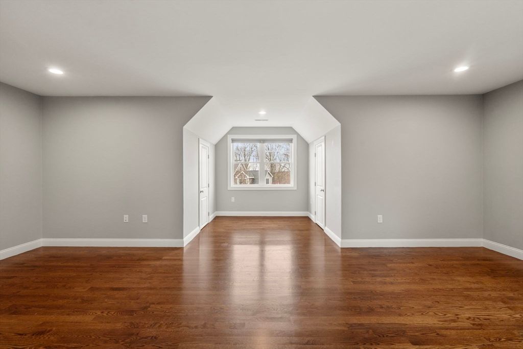Bathroom, Empty room, Interior, Recessed Lighting, Wood Texture Flooring