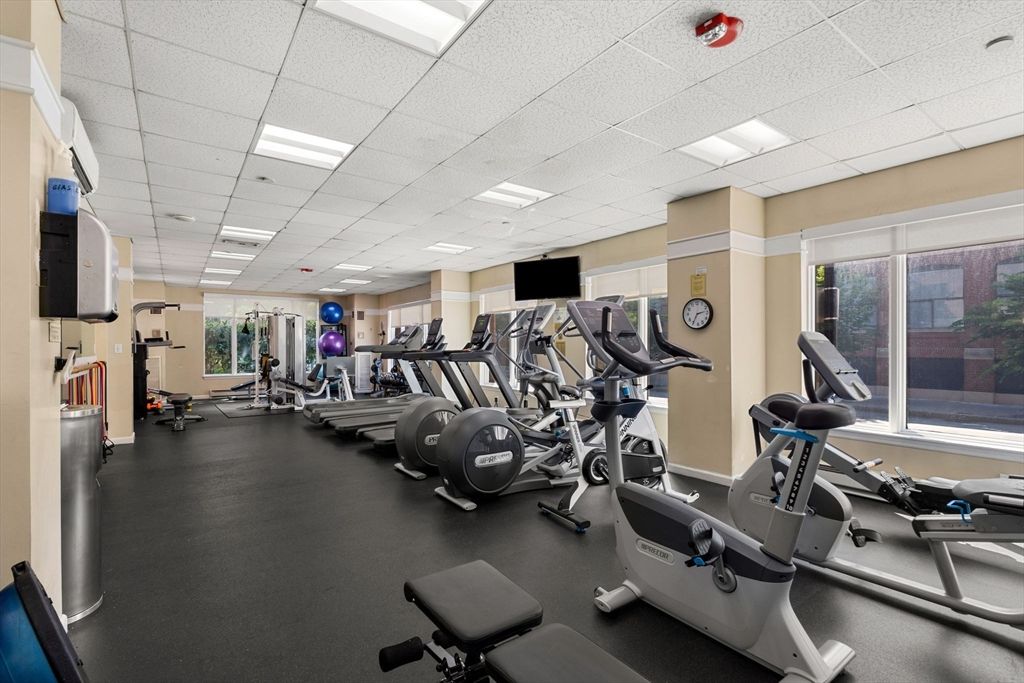 Fitness Equipment, Gym, Interior, Recessed Lighting