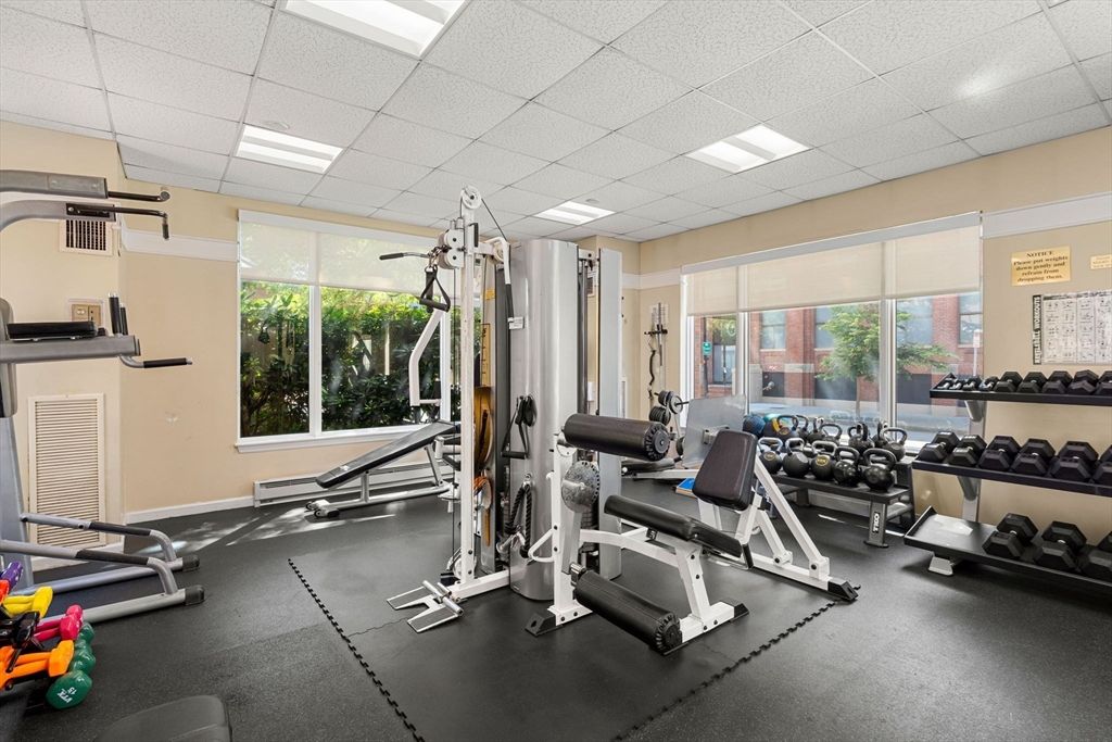 Fitness Equipment, Gym, Interior, Recessed Lighting