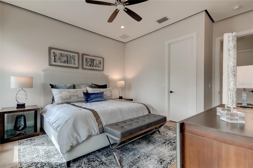 Bedroom, Interior, Recessed Lighting