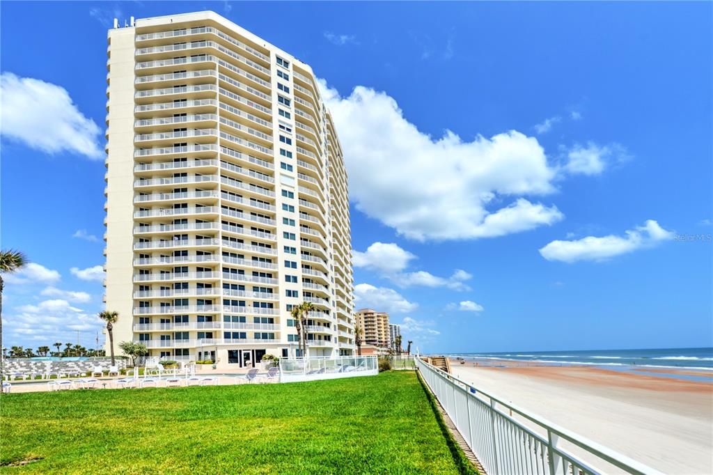 Exterior, Facade, Water, Highrise