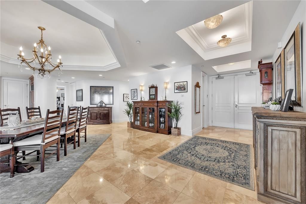 Chandelier, Dining room, Interior, Recessed Lighting