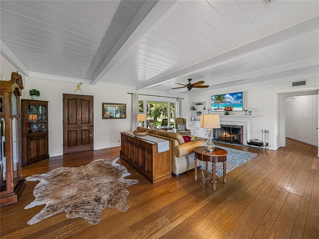 Fireplace, Interior, Living room, Wood Texture Flooring