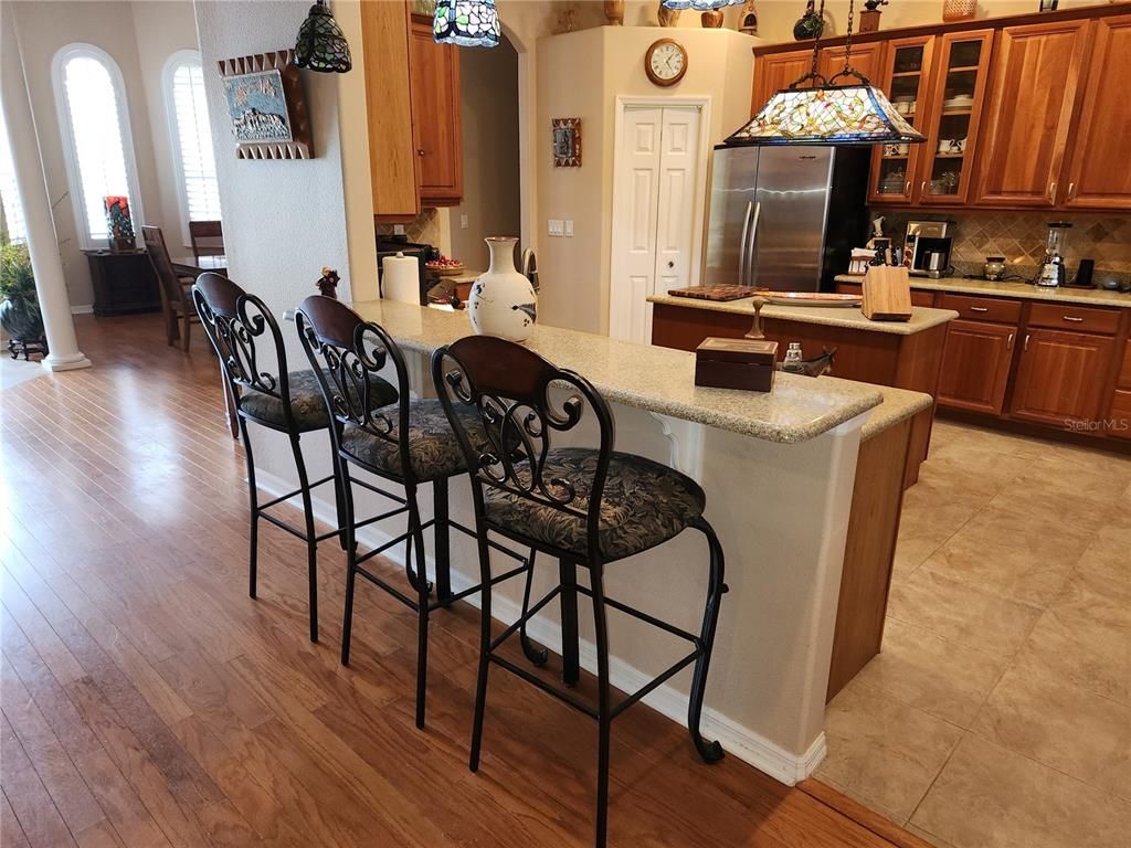 Interior, Kitchen, Pendant Lights, Stainless Steel Appliances, Wood Texture Flooring