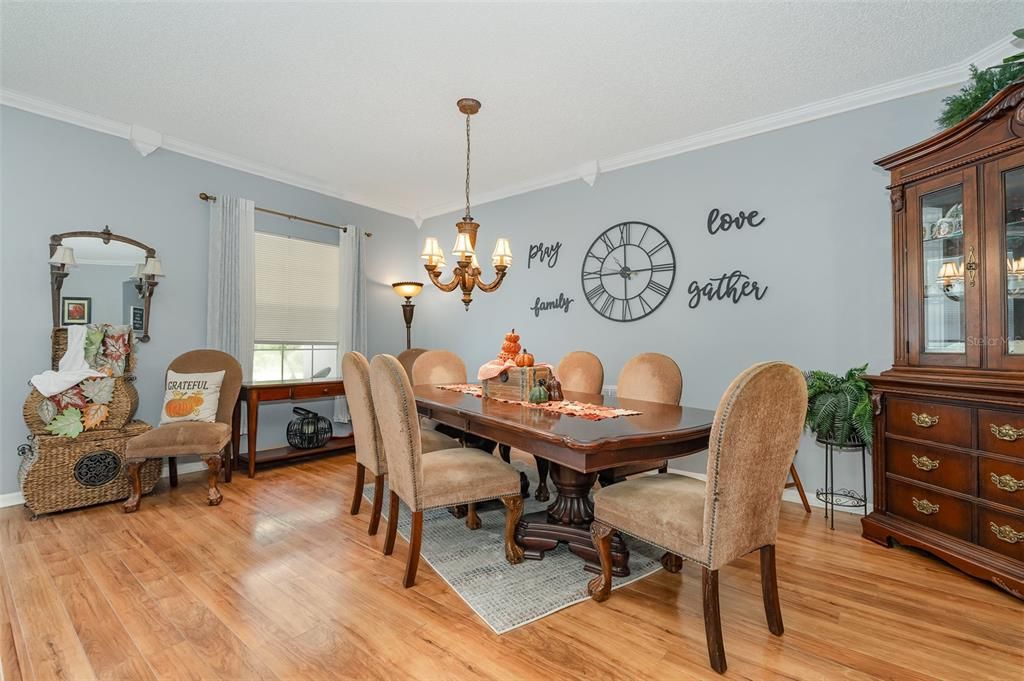 Chandelier, Dining room, Interior, Wood Texture Flooring