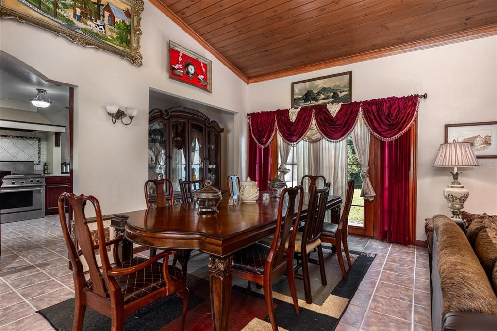 Dining room, Interior, Wooden Ceilings