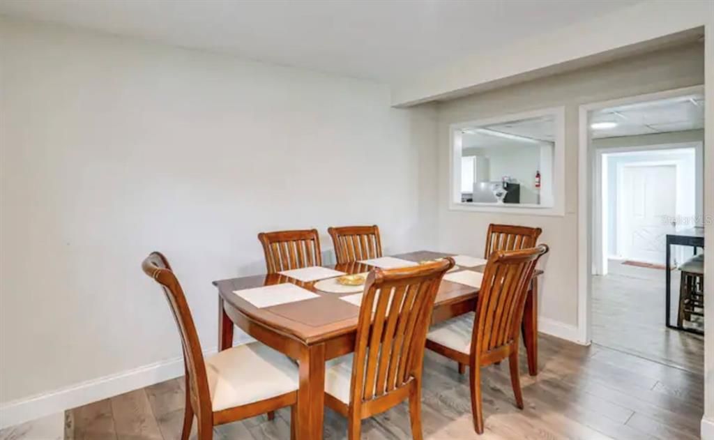 Dining room, Interior, Wood Texture Flooring