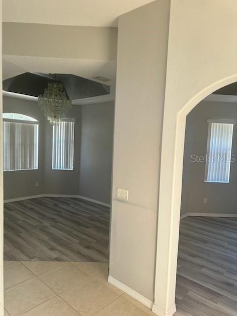 Chandelier, Empty room, Interior, Wood Texture Flooring