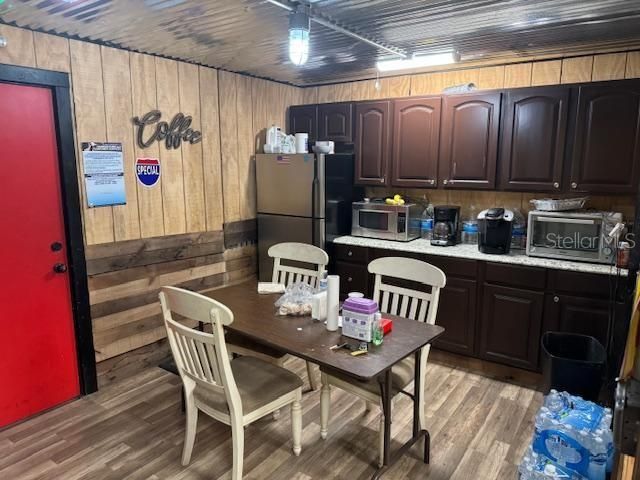 Dining room, Interior, Kitchen, Wood Texture Flooring, Wooden Walls