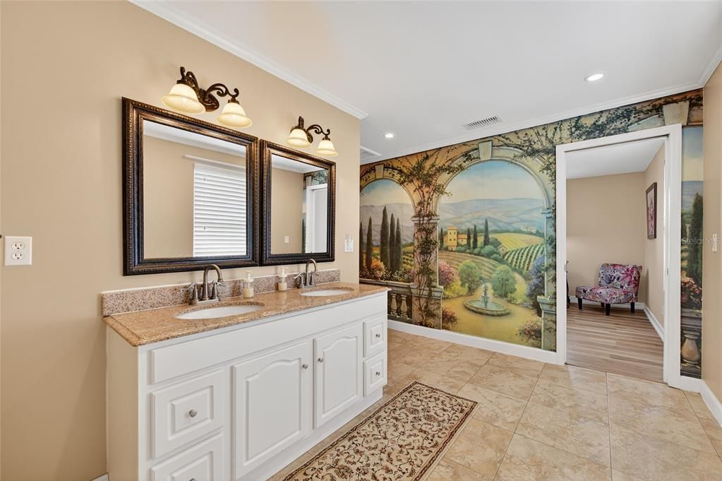 Bathroom, Dual Sink Vanities, Interior, Recessed Lighting